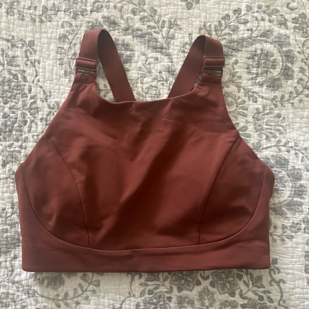 Prana Everyday Strong Support Athletic Sports Bra Racerback Performance Brown S